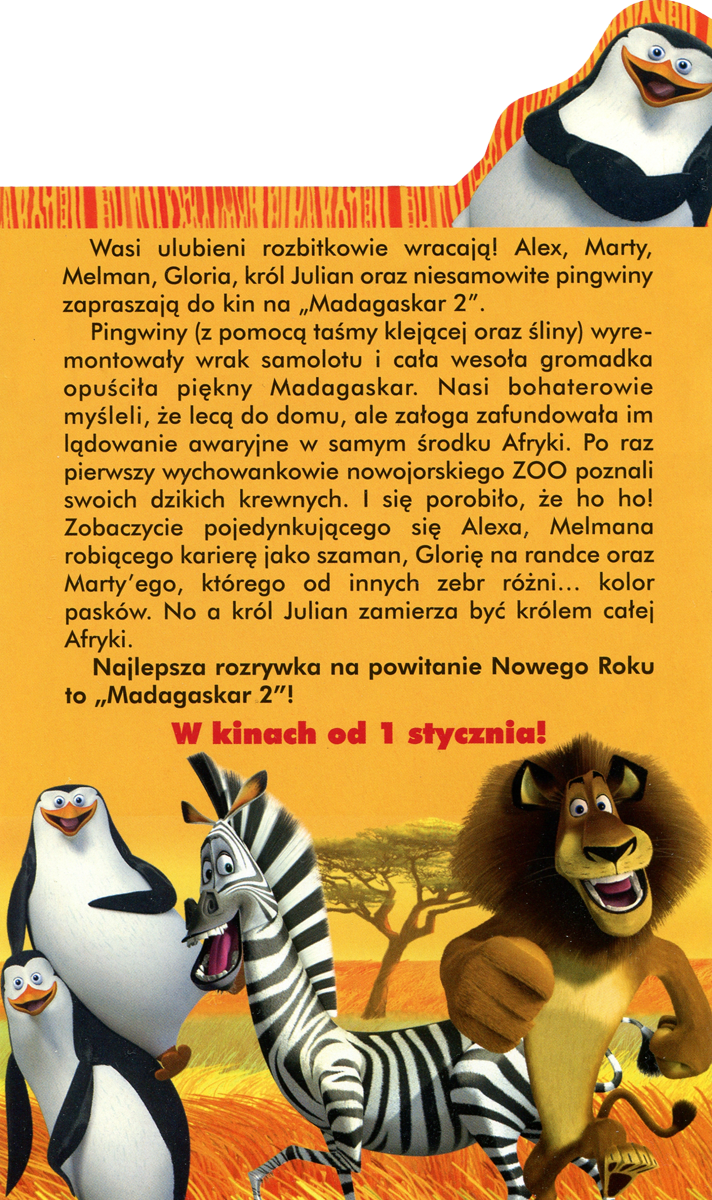 Ulotka filmu 'Madagaskar 2 (tył)'