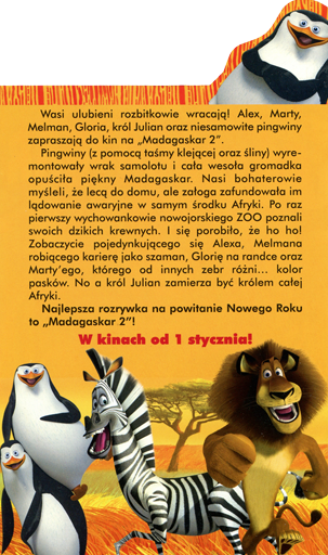 Tył ulotki filmu 'Madagaskar 2'