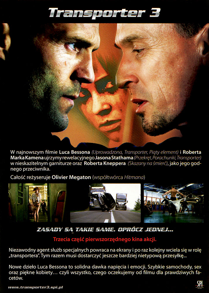 Ulotka filmu 'Transporter 3 (tył)'
