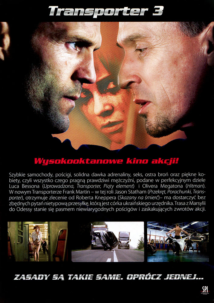 Ulotka filmu 'Transporter 3 (tył - wersja B)'