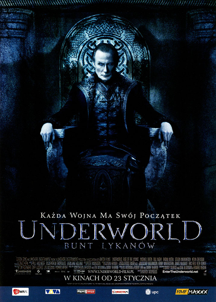 Ulotka filmu 'Underworld: Bunt Lykanów (przód)'