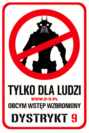 Przód ulotki filmu 'Dystrykt 9'