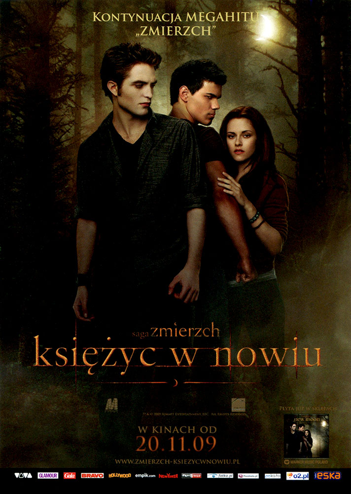 Ulotka filmu 'Saga Zmierzch: Księżyc W Nowiu (przód)'