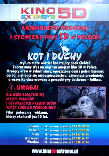 Tył ulotki filmu 'Kot i Duchy'