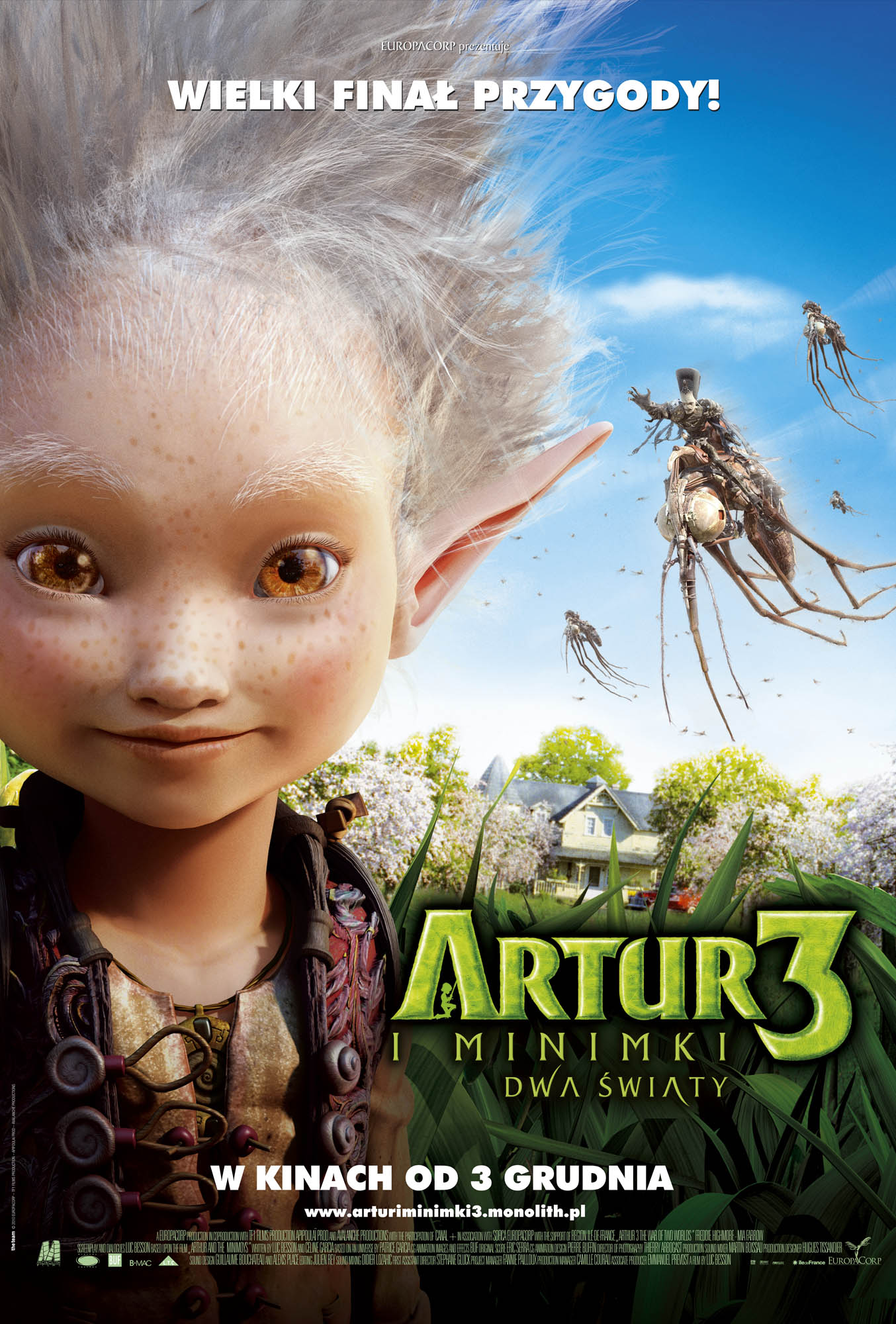 Polski plakat filmu 'Artur i Minimki 3. Dwa Światy'