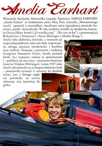 Tył ulotki filmu 'Amelia Earhart'