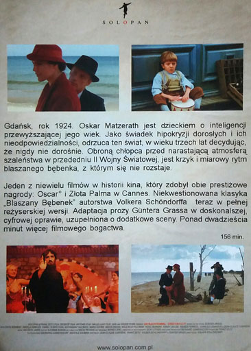 Tył ulotki filmu 'Blaszany Bębenek'
