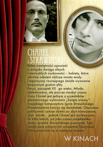 Tył ulotki filmu 'Chanel i Strawiński'