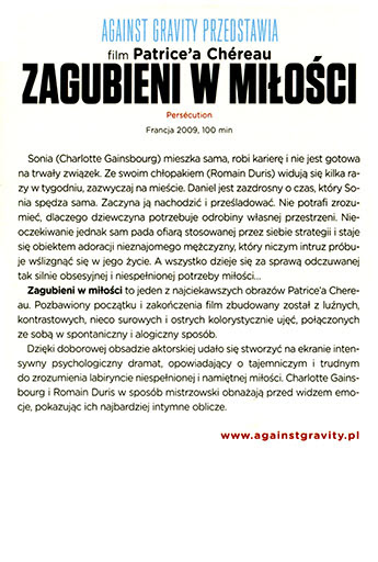 Ulotka filmu 'Zagubieni W Miłości (tył)'