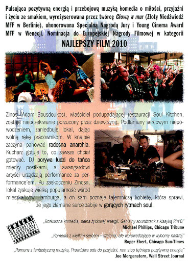 Tył ulotki filmu 'Soul Kitchen'