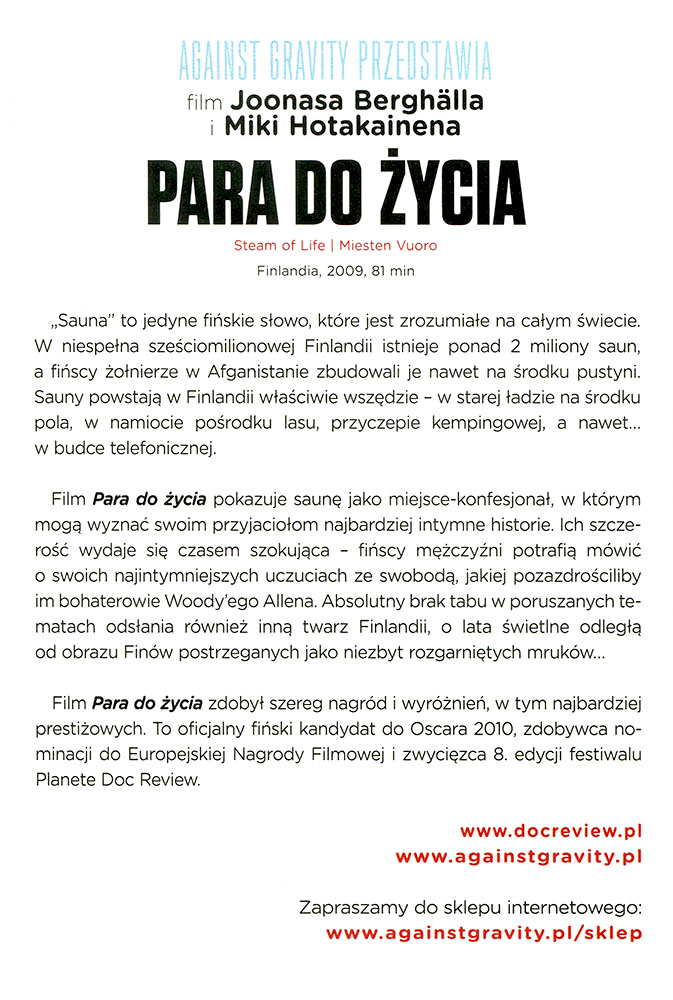 Ulotka filmu 'Para Do Życia (tył)'