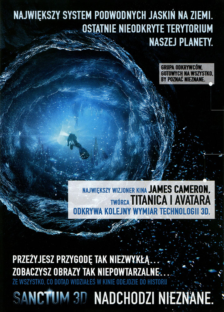 Ulotka filmu 'Sanctum (tył)'