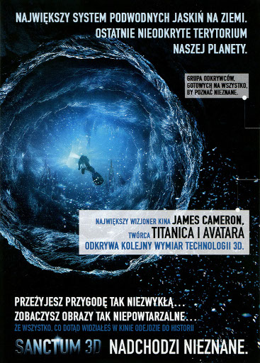 Tył ulotki filmu 'Sanctum'