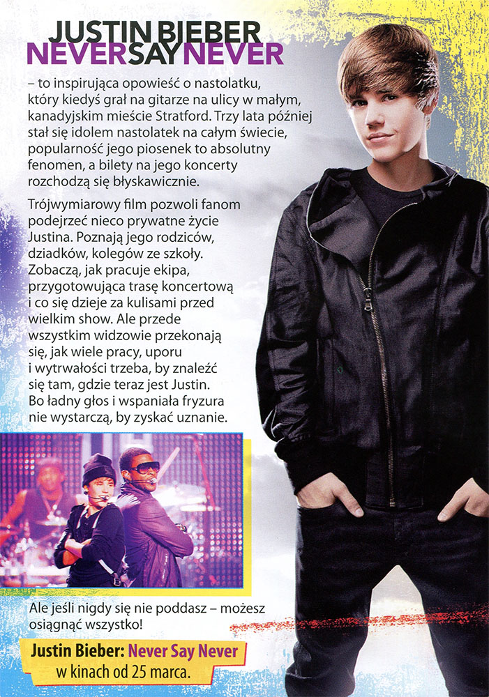 Ulotka filmu 'Justin Bieber: Never Say Never (tył)'