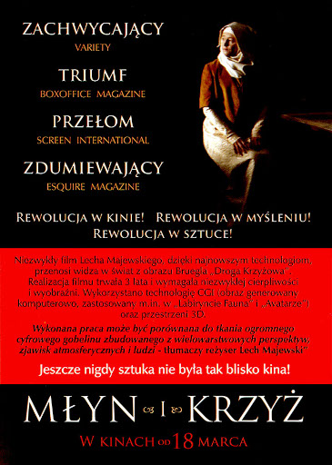 Tył ulotki filmu 'Młyn i Krzyż'