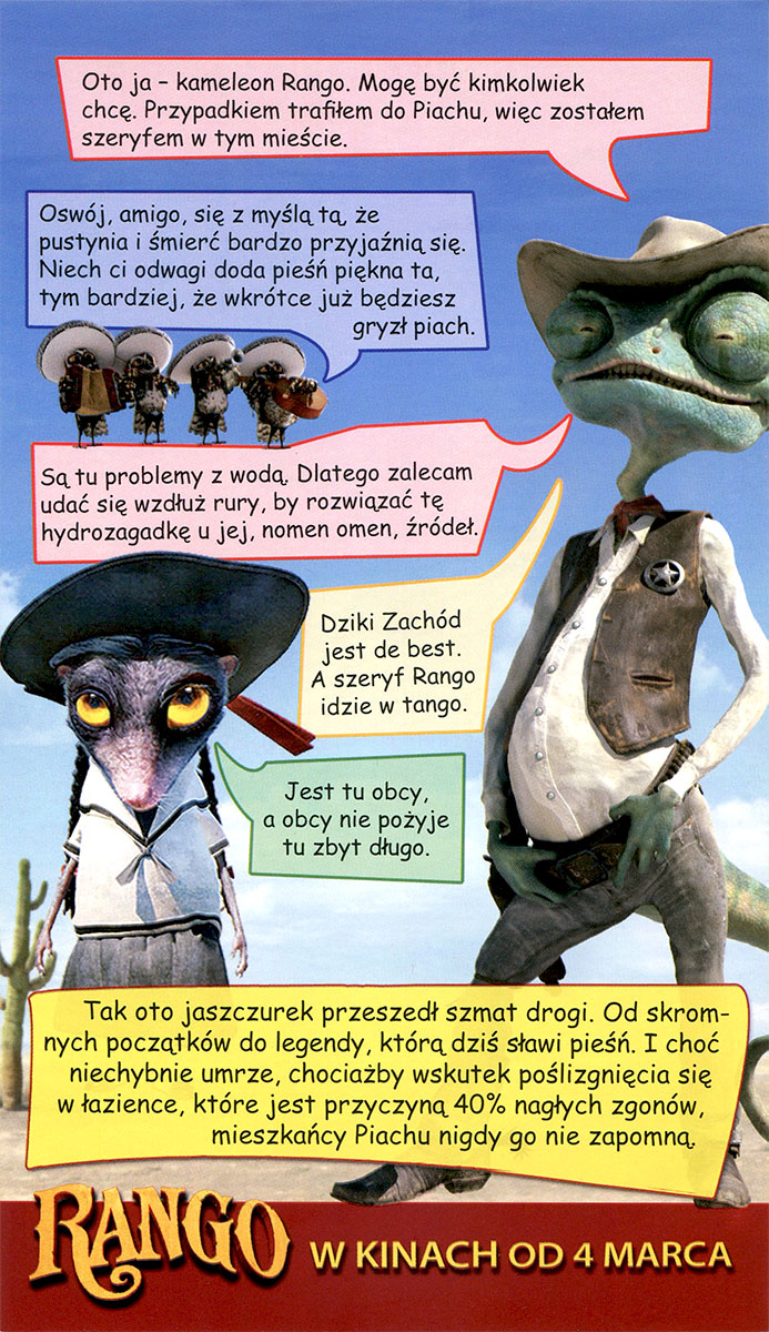 Ulotka filmu 'Rango (tył)'