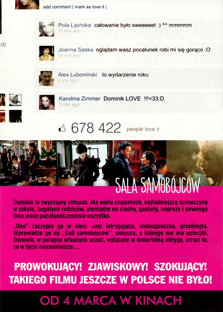 Ulotka filmu 'Sala Samobójców (tył)'
