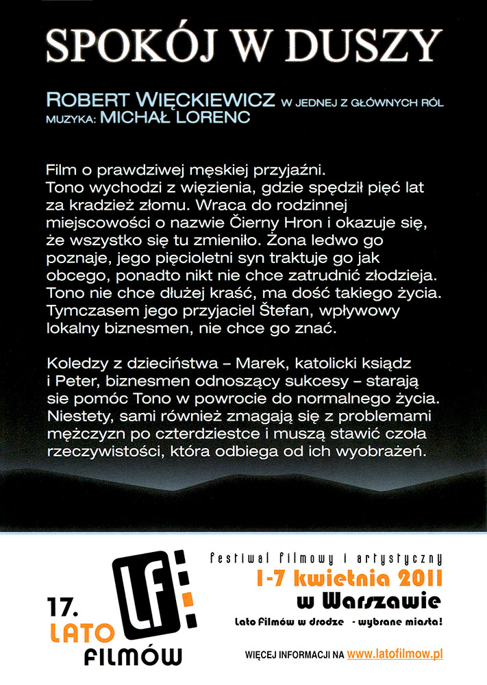 Ulotka filmu 'Spokój W Duszy (tył)'
