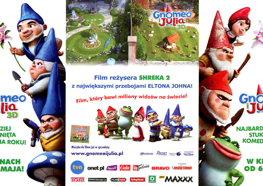 Przód ulotki filmu 'Gnomeo i Julia'