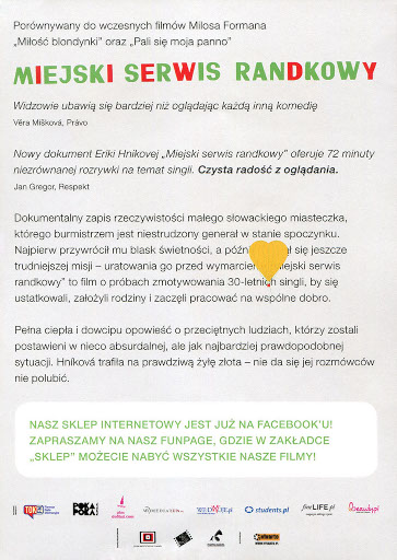 Tył ulotki filmu 'Miejski Serwis Randkowy'