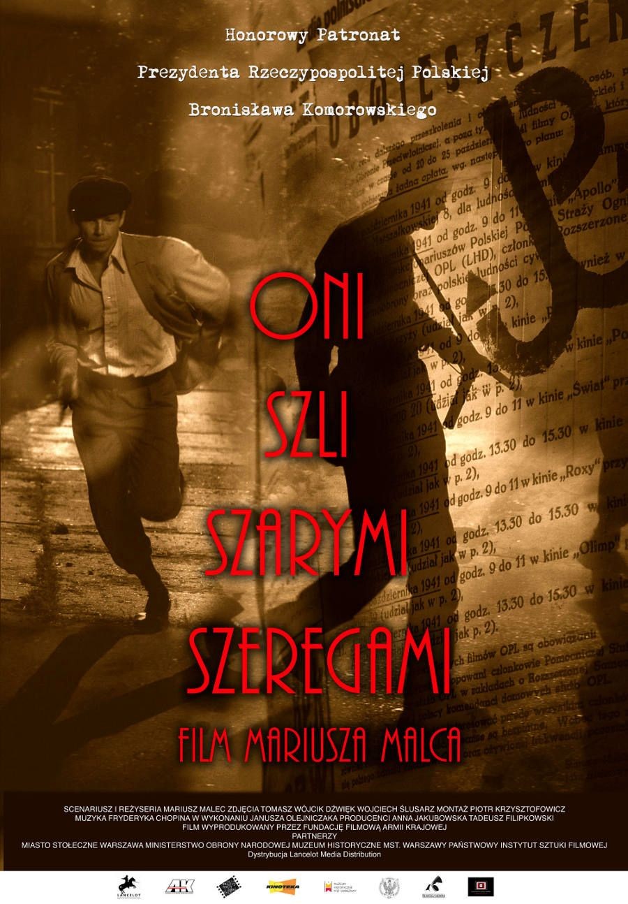 Polski plakat filmu 'Oni Szli Szarymi Szeregami'