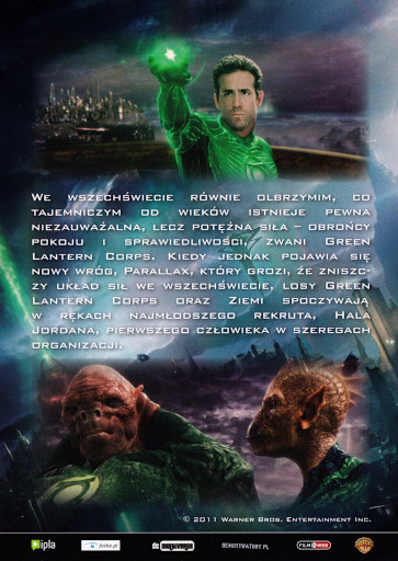 Tył ulotki filmu 'Green Lantern'