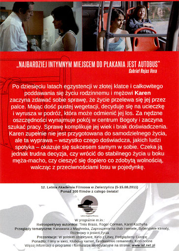 Tył ulotki filmu 'Karen Płacze W Autobusie'