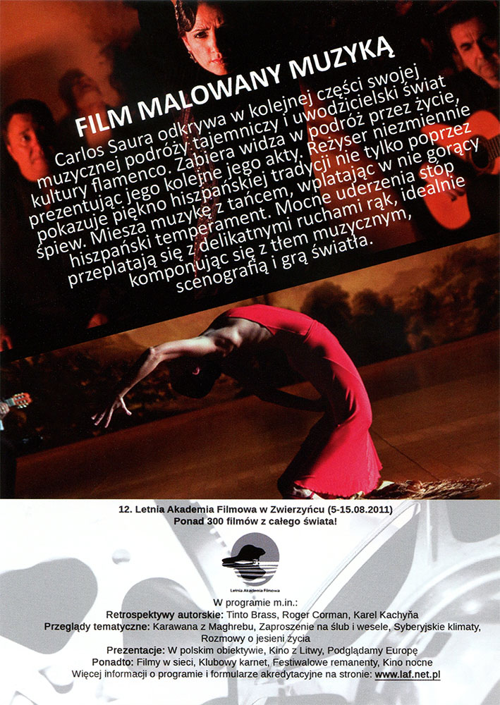 Ulotka filmu 'Flamenco, Flamenco (tył)'