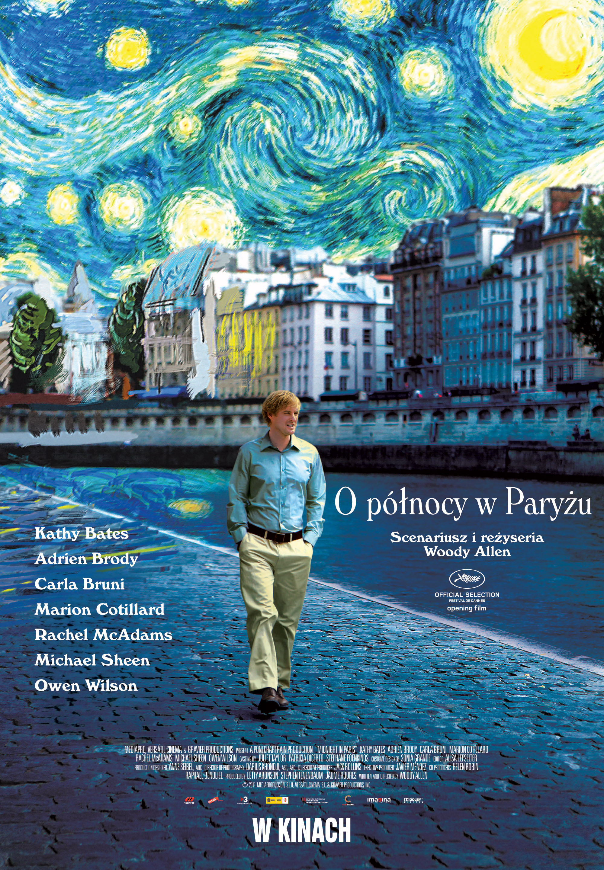 Polski plakat filmu 'O Północy W Paryżu'