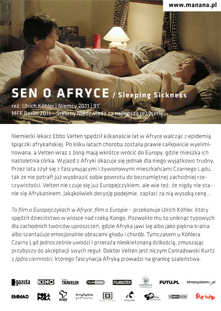 Ulotka filmu 'Sen O Afryce (tył)'