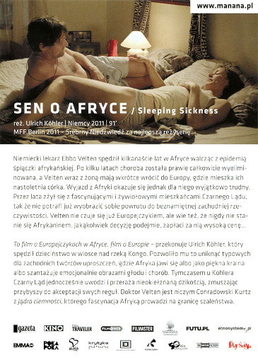 Tył ulotki filmu 'Sen O Afryce'