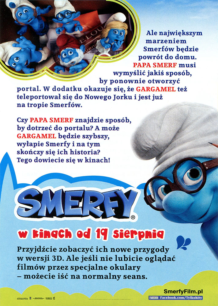 Ulotka filmu 'Smerfy (tył)'