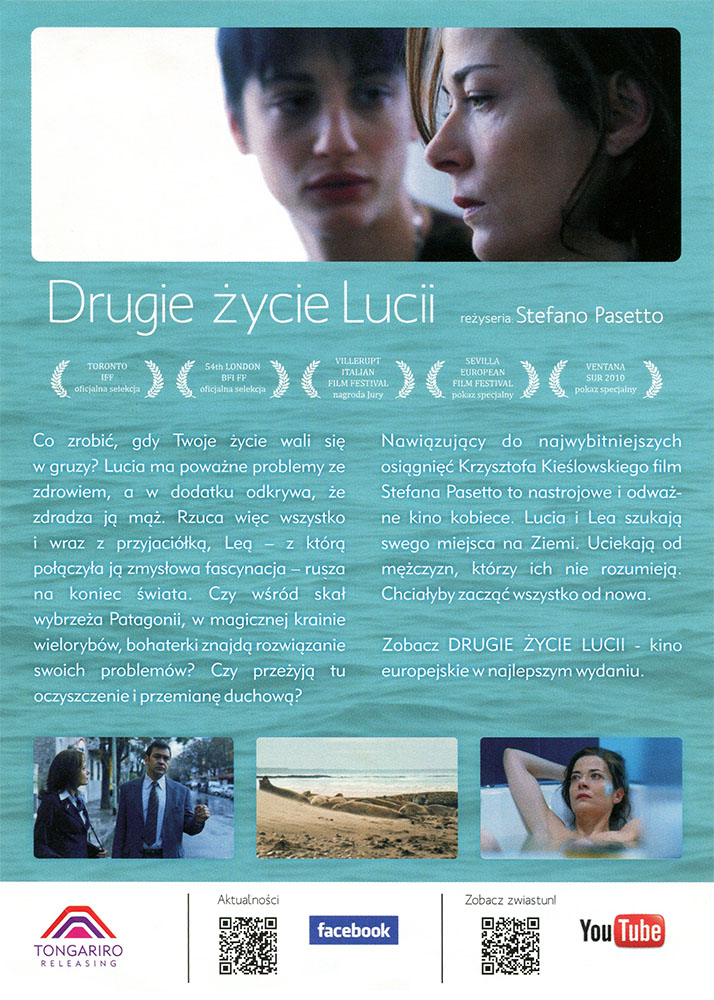 Ulotka filmu 'Drugie Życie Lucii (tył)'