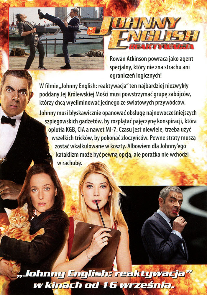 Ulotka filmu 'Johnny English Reaktywacja (tył)'