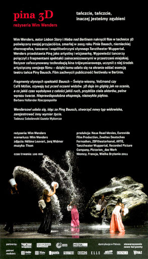 Tył ulotki filmu 'Pina'