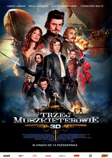 Przód ulotki filmu 'Trzej Muszkieterowie'