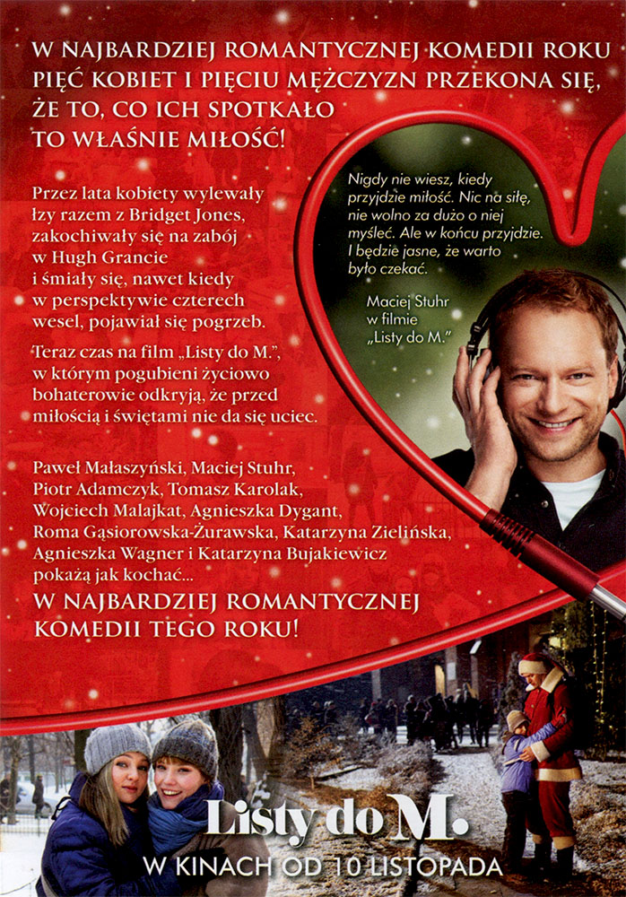 Ulotka filmu 'Listy Do M. (tył)'