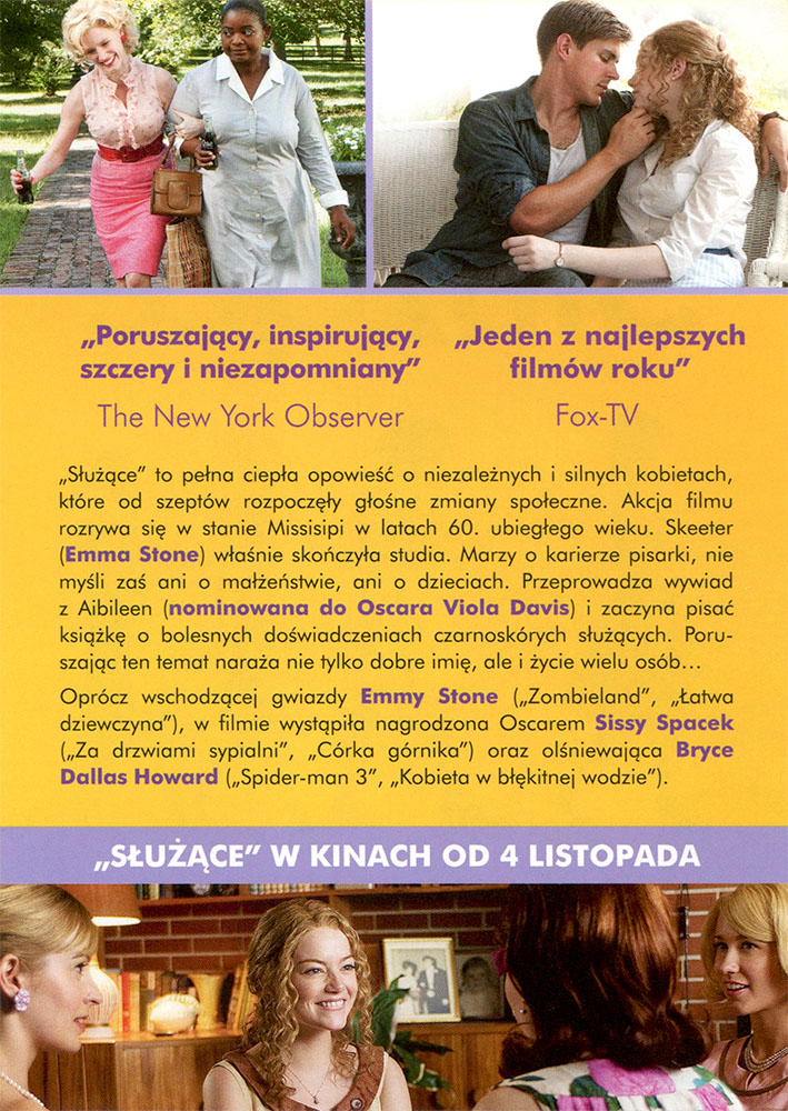 Ulotka filmu 'Służące (tył)'