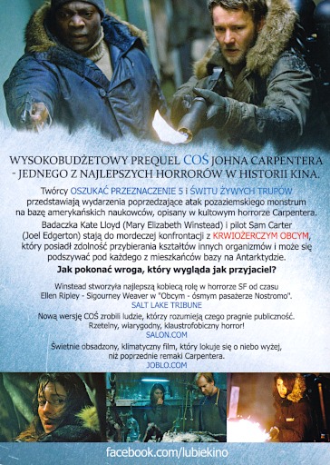 Tył ulotki filmu 'Coś'