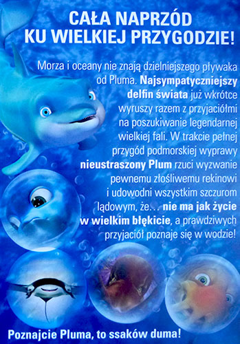 Tył ulotki filmu 'Delfin Plum'
