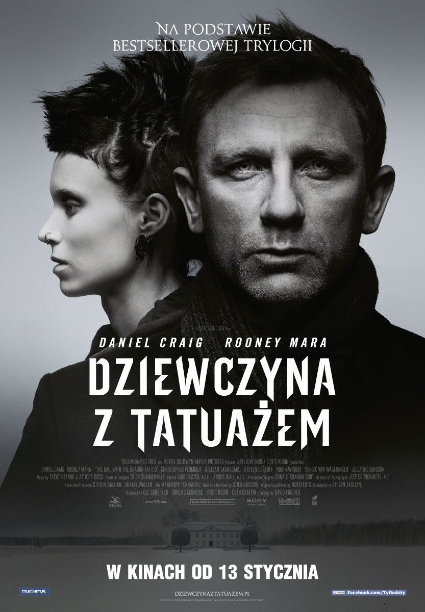 Polski plakat filmu 'Dziewczyna Z Tatuażem'