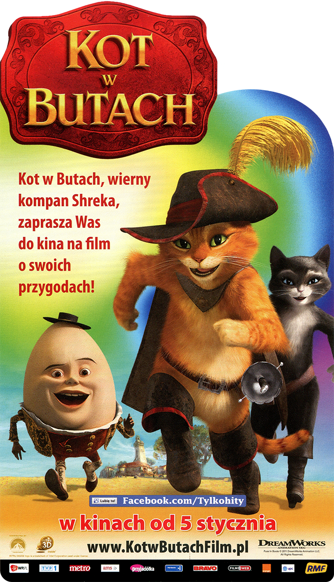 Ulotka filmu 'Kot W Butach (przód)'