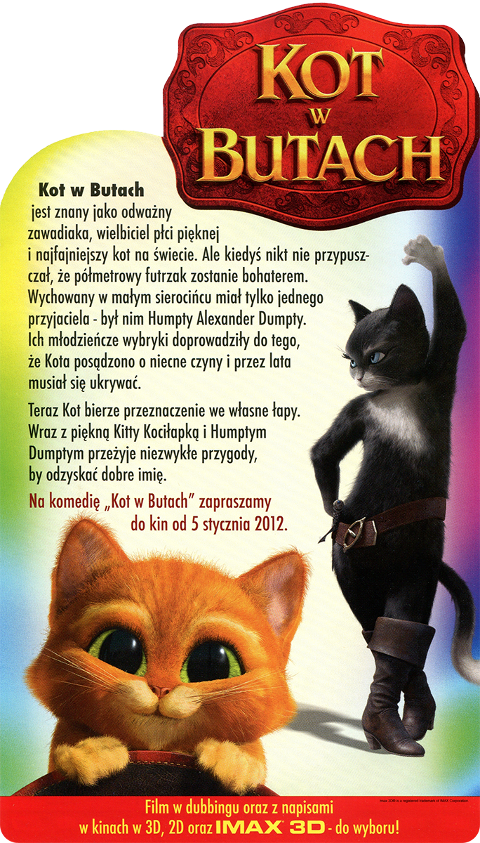 Ulotka filmu 'Kot W Butach (tył)'