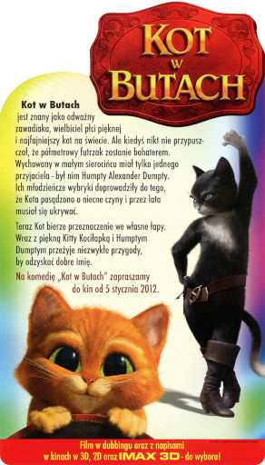 Tył ulotki filmu 'Kot W Butach'