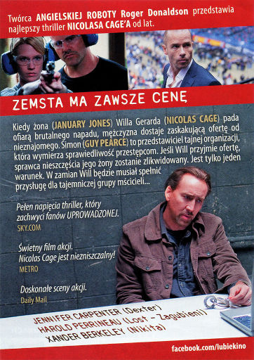 Tył ulotki filmu 'Bóg Zemsty'