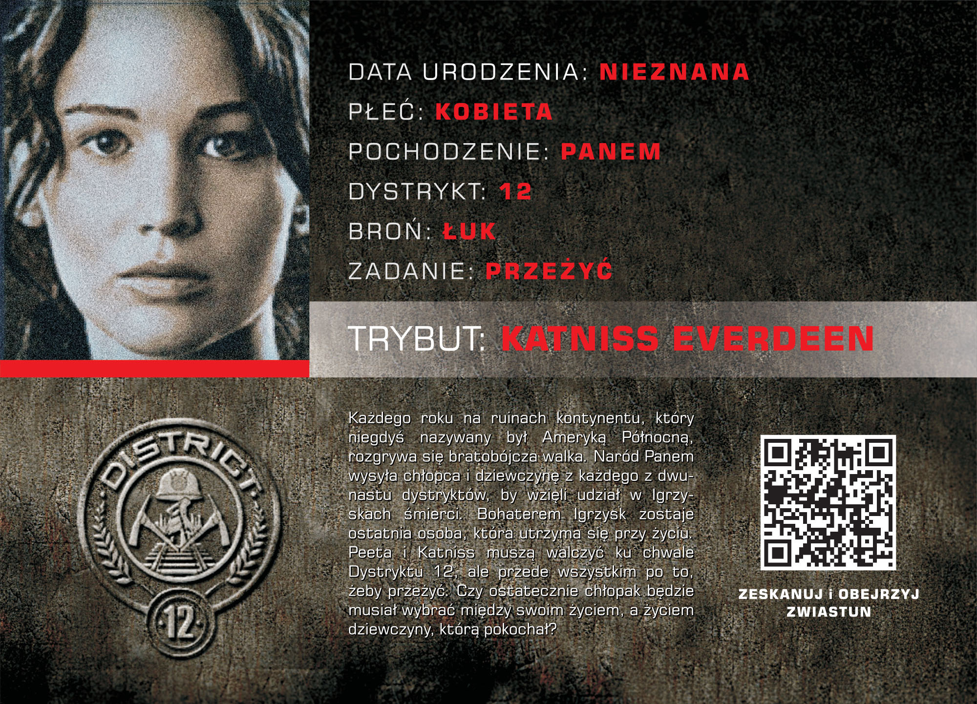 Ulotka filmu 'Igrzyska Śmierci (tył)'