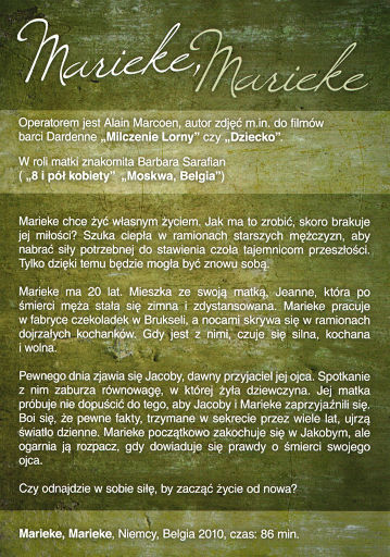 Tył ulotki filmu 'Marieke, Marieke'