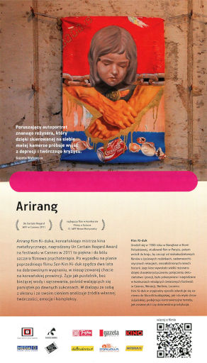 Tył ulotki filmu 'Arirang'