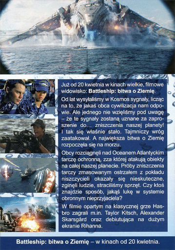 Tył ulotki filmu 'Battleship: Bitwa O Ziemię'