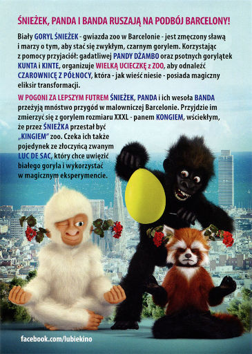 Tył ulotki filmu 'Goryl Śnieżek W Barcelonie'